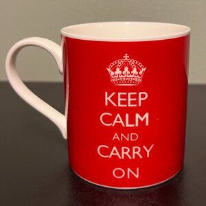 Kent Pottery KEEP CALM AND CARRY ON Porcelain Coffee Tea Cup Mug ~ British Crown